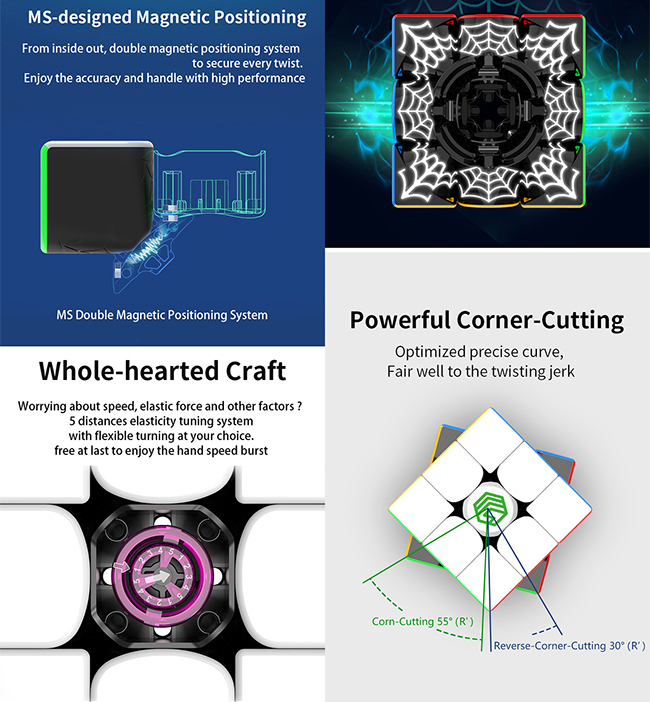 MsCUBE MS3-V1 3x3x3 Magnetic Speed Cube Single Positioning Version